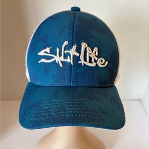 Salt Life blue camouflage baseball cap hat youth size
